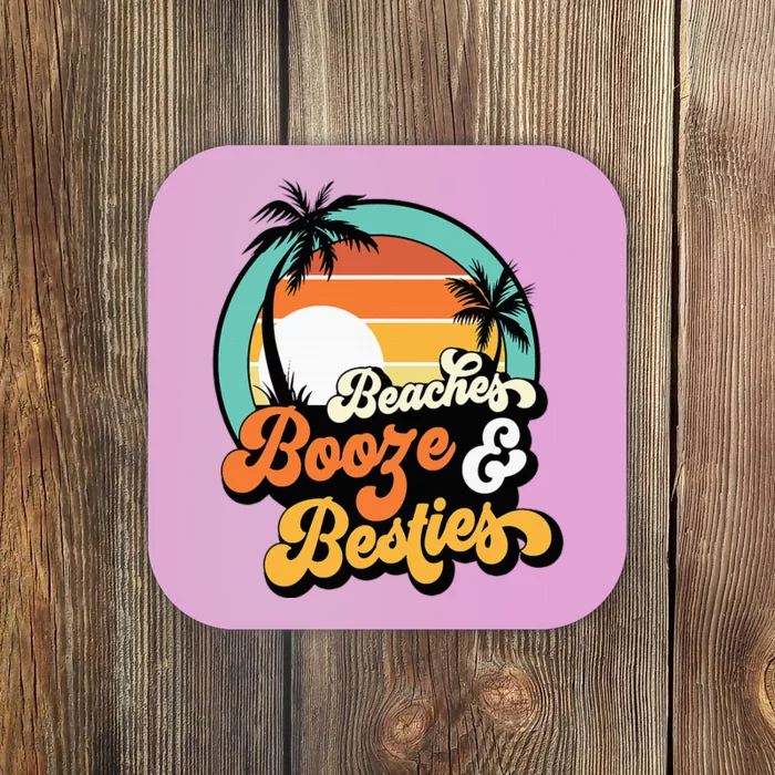 Girl Trip Matching Beaches Booze Besties Best Friends Coaster