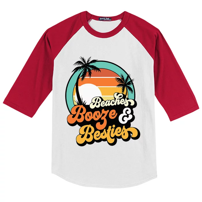 Girl Trip Matching Beaches Booze Besties Best Friends Kids Colorblock Raglan Jersey