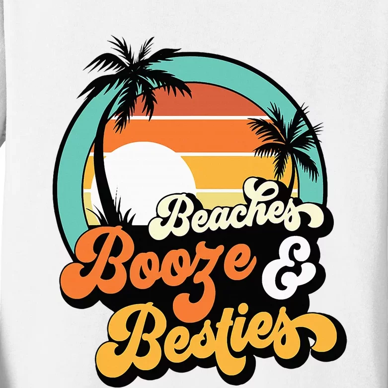 Girl Trip Matching Beaches Booze Besties Best Friends Kids Long Sleeve Shirt