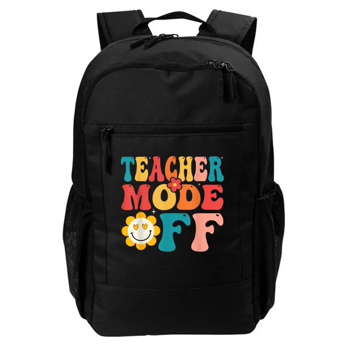 Groovy Teacher Mode Off Last Day Of School Summer Break Daily Commute Backpack