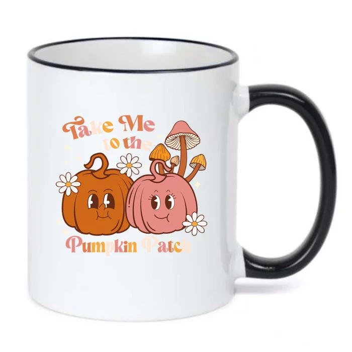 Groovy Take Me To The Pumpkin Patch Thanksgiving Halloween Cute Gift Black Color Changing Mug