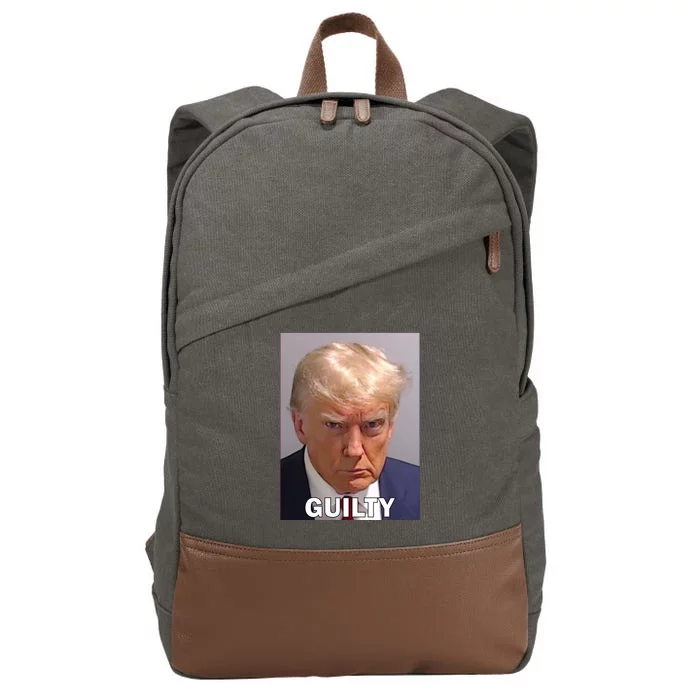 Guilty Trump Mugshot Cotton Canvas Backpack