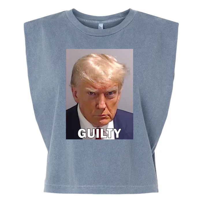 Guilty Trump Mugshot Garment-Dyed Women's Muscle Tee