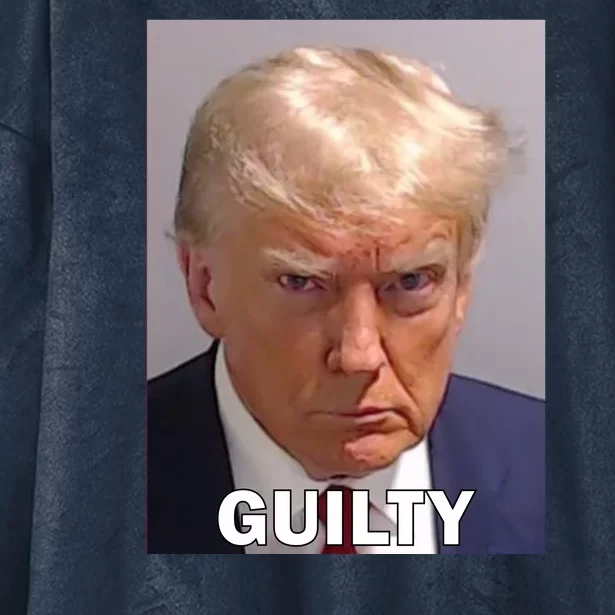 Guilty Trump Mugshot Hooded Wearable Blanket