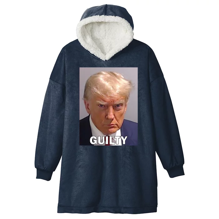 Guilty Trump Mugshot Hooded Wearable Blanket