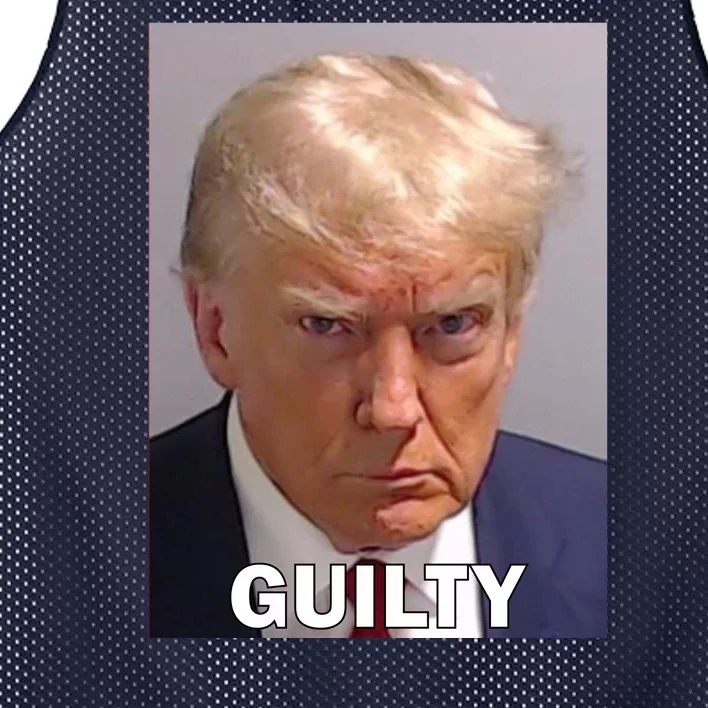 Guilty Trump Mugshot Mesh Reversible Basketball Jersey Tank