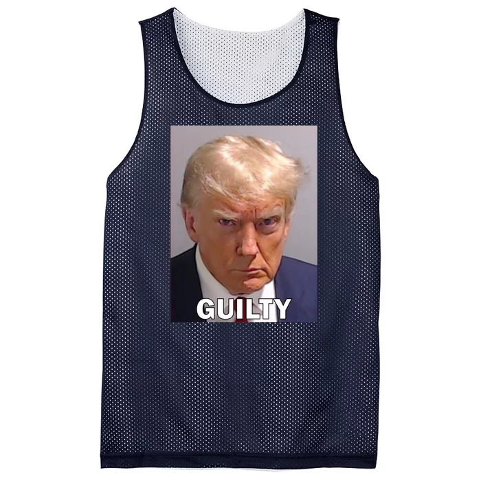 Guilty Trump Mugshot Mesh Reversible Basketball Jersey Tank