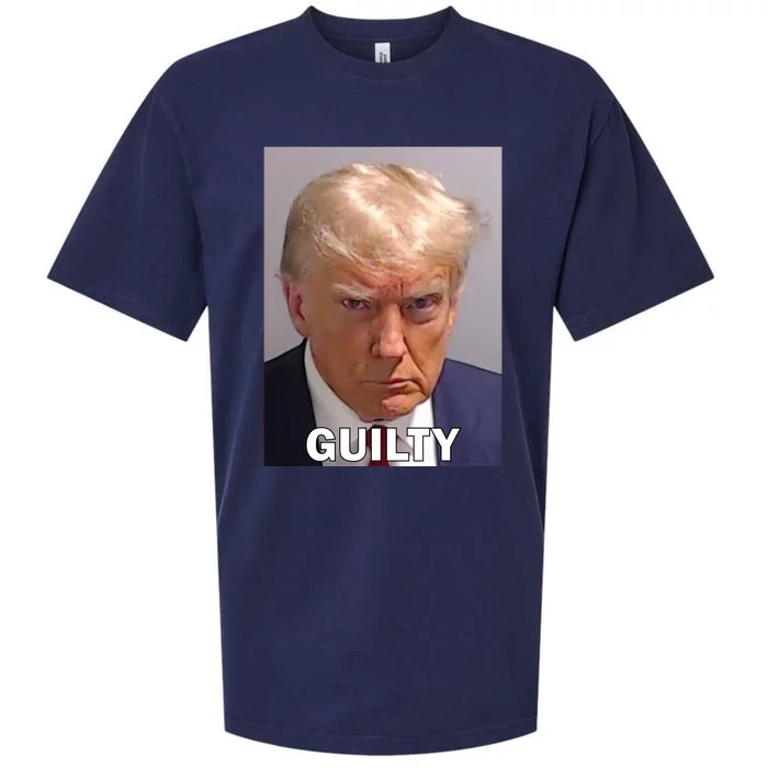 Guilty Trump Mugshot Sueded Cloud Jersey T-Shirt