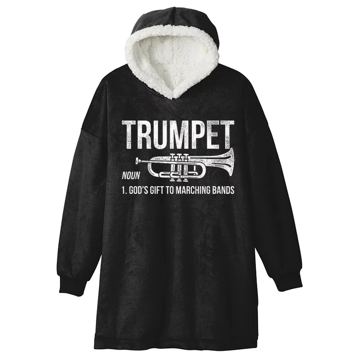 Gift To Marching Band Trumpet Hooded Wearable Blanket