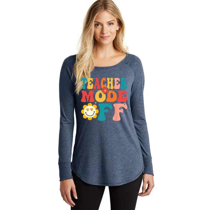 Groovy Teacher Mode Off Last Day Of School Summer Break Women's Perfect Tri Tunic Long Sleeve Shirt