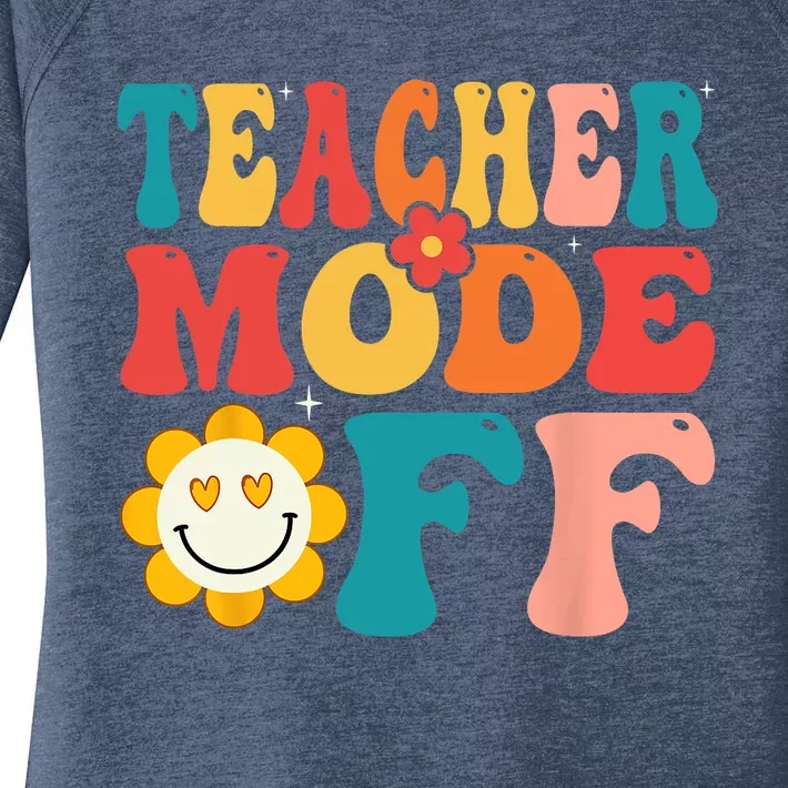 Groovy Teacher Mode Off Last Day Of School Summer Break Women's Perfect Tri Tunic Long Sleeve Shirt