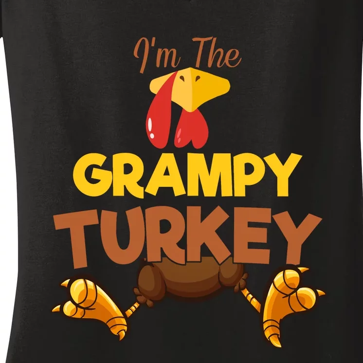 Grampy Turkey Matching Family Group Thanksgiving Gifts Women's V-Neck T-Shirt