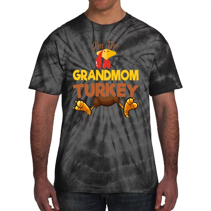 Grandmom Turkey Matching Family Group Thanksgiving Gifts Tie-Dye T-Shirt