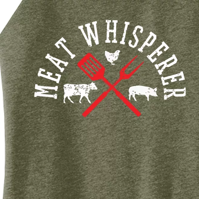 Grilling T Meat Whisperer Funny BBQ Chef Gift Women’s Perfect Tri Rocker Tank