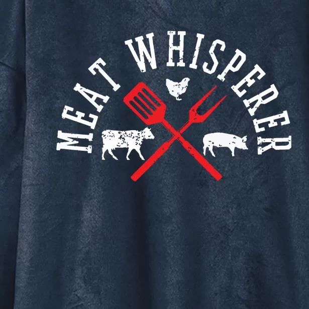 Grilling T Meat Whisperer Funny BBQ Chef Gift Hooded Wearable Blanket