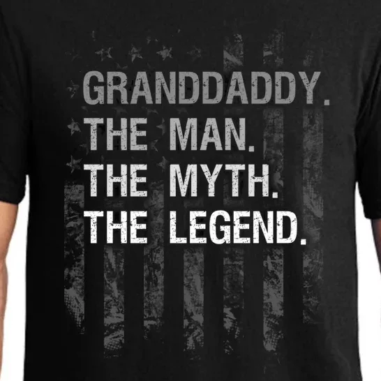 Granddaddy The Myth Legend Funny Gift American Flag Gift Pajama Set