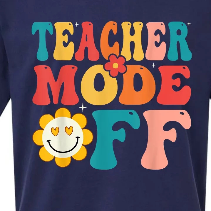 Groovy Teacher Mode Off Last Day Of School Summer Break Sueded Cloud Jersey T-Shirt