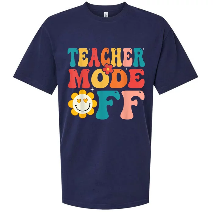 Groovy Teacher Mode Off Last Day Of School Summer Break Sueded Cloud Jersey T-Shirt