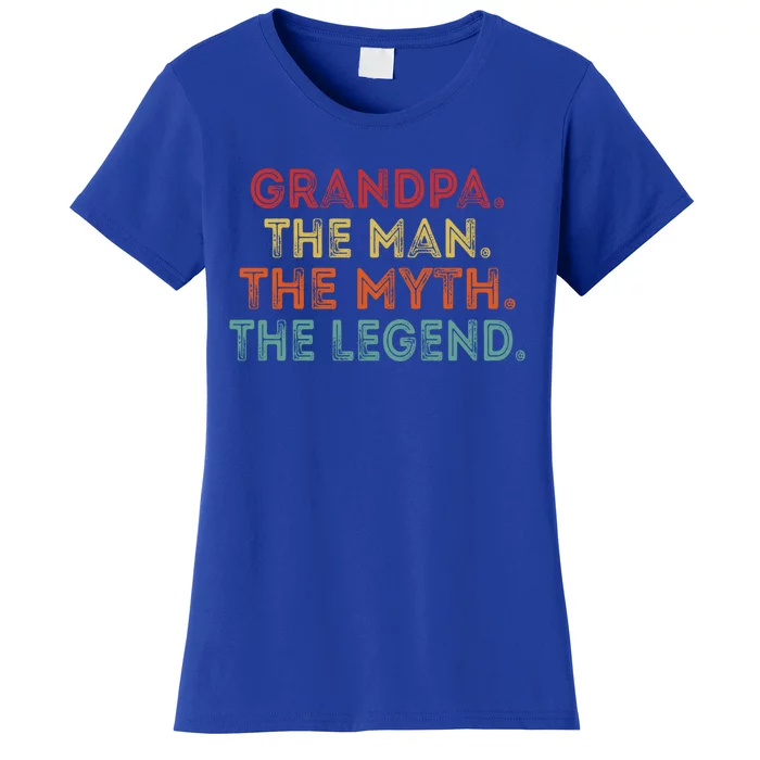 Grandpa The Myth Legend Vintage Fathers Day Gift Papa Cute Gift Women's T-Shirt