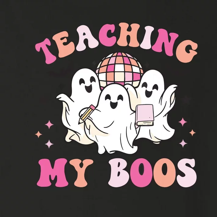 Groovy Teaching My Boos Crew Funny Ghost Halloween Teacher Toddler Long Sleeve Shirt