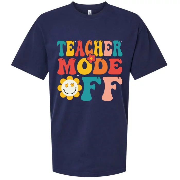 Groovy Teacher Mode Off Last Day Of School Summer Break Sueded Cloud Jersey T-Shirt