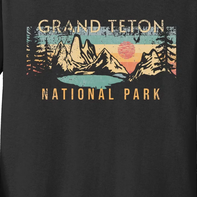 Grand Teton National Park Kids Long Sleeve Shirt