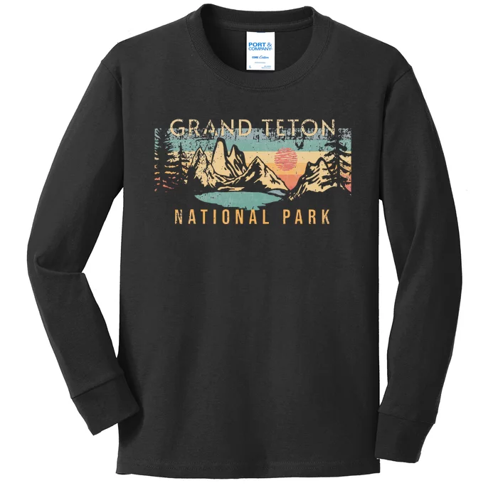 Grand Teton National Park Kids Long Sleeve Shirt