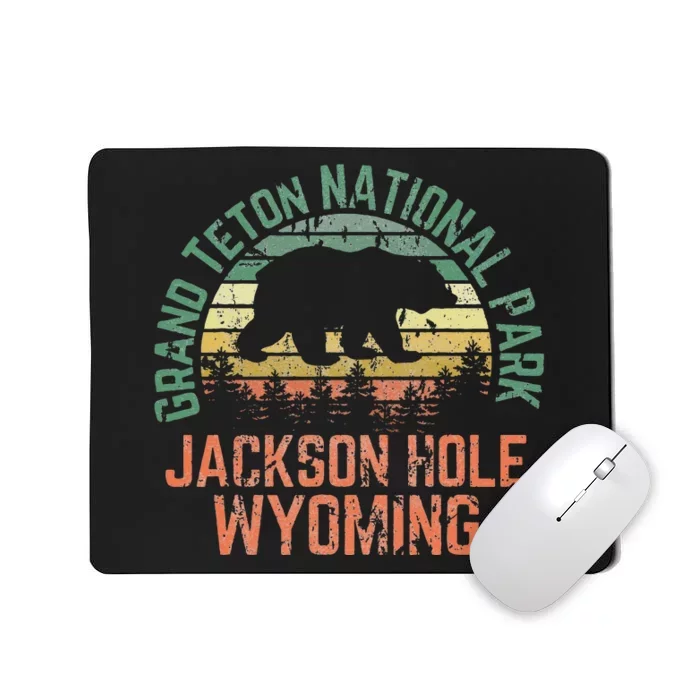 Grand Teton National Park Jackson Hole Wyoming Bear Vintage Mousepad