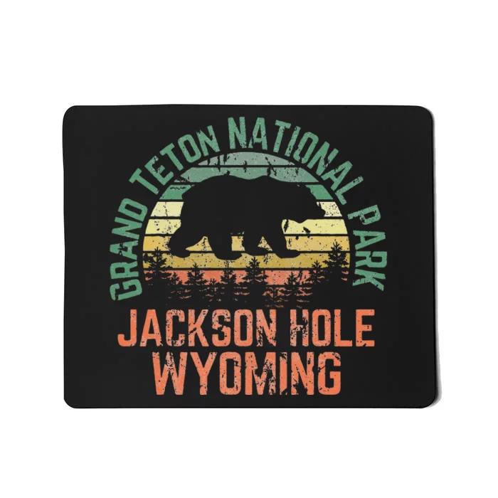 Grand Teton National Park Jackson Hole Wyoming Bear Vintage Mousepad