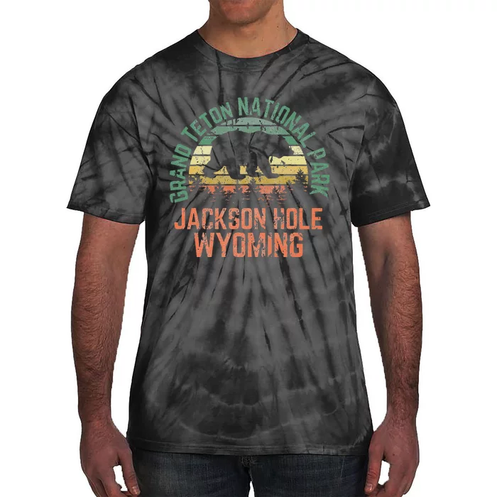 Grand Teton National Park Jackson Hole Wyoming Bear Vintage Tie-Dye T-Shirt