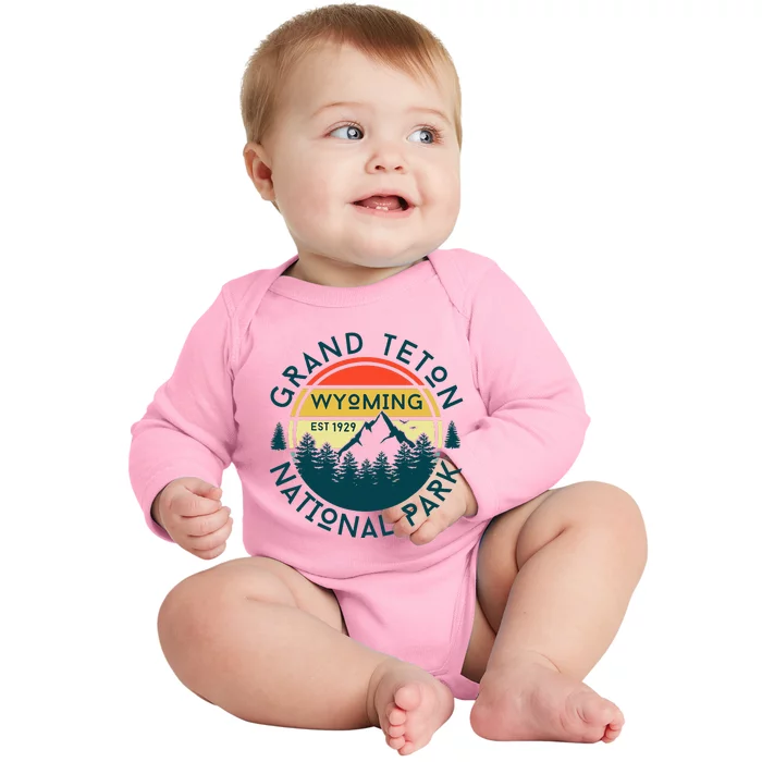 Grand Teton National Park Wyoming Hiking Nature Outdoors Baby Long Sleeve Bodysuit