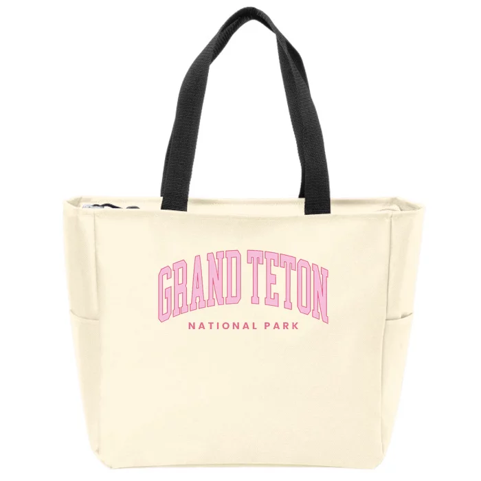 Grand Teton National Park Wyoming Preppy Throwback Zip Tote Bag