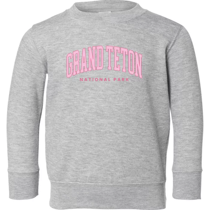 Grand Teton National Park Wyoming Preppy Throwback Toddler Sweatshirt