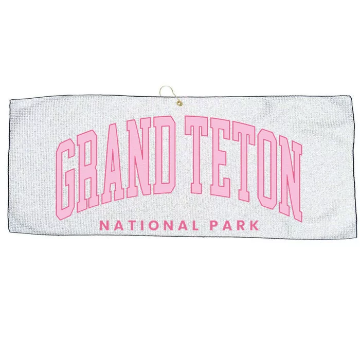 Grand Teton National Park Wyoming Preppy Throwback Large Microfiber Waffle Golf Towel