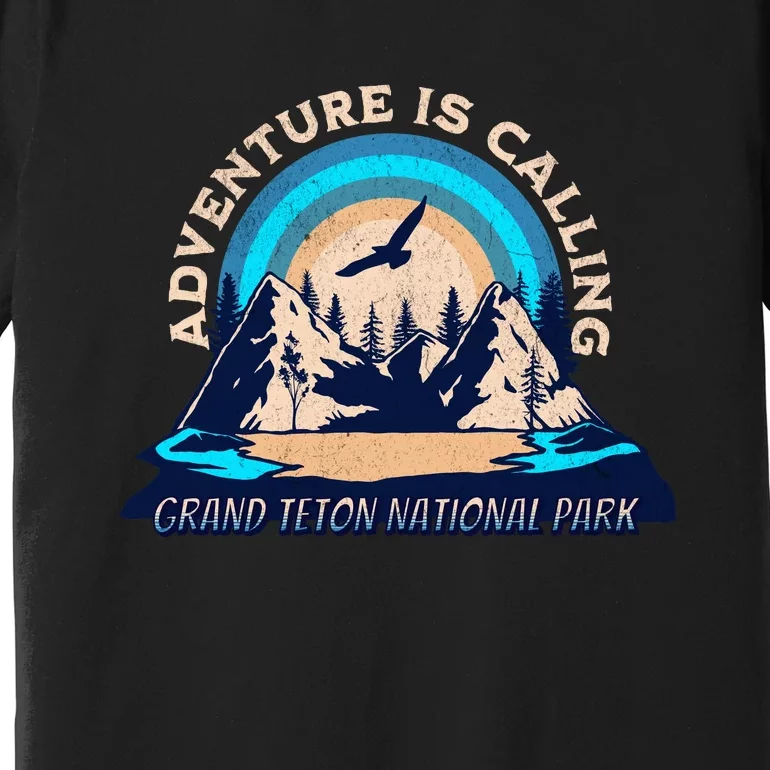 Grand Teton National Park Camping Hiking Family Vacation Premium T-Shirt