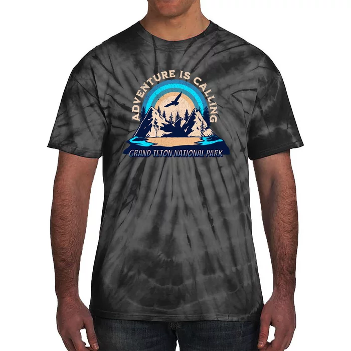 Grand Teton National Park Camping Hiking Family Vacation Tie-Dye T-Shirt