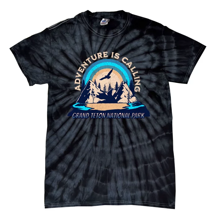 Grand Teton National Park Camping Hiking Family Vacation Tie-Dye T-Shirt