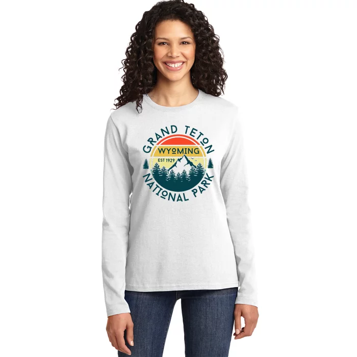 Grand Teton National Park Wyoming Hiking Nature Outdoors Ladies Long Sleeve Shirt