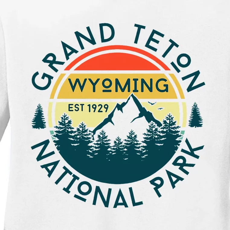 Grand Teton National Park Wyoming Hiking Nature Outdoors Ladies Long Sleeve Shirt