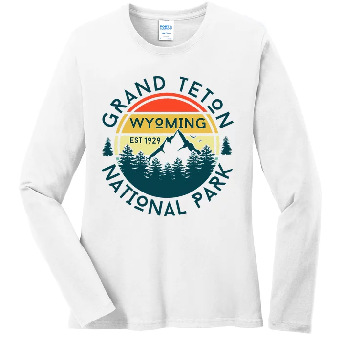 Grand Teton National Park Wyoming Hiking Nature Outdoors Ladies Long Sleeve Shirt