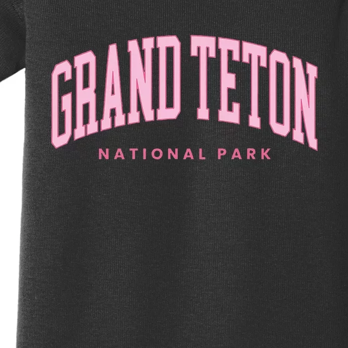 Grand Teton National Park Wyoming Preppy Throwback Baby Bodysuit