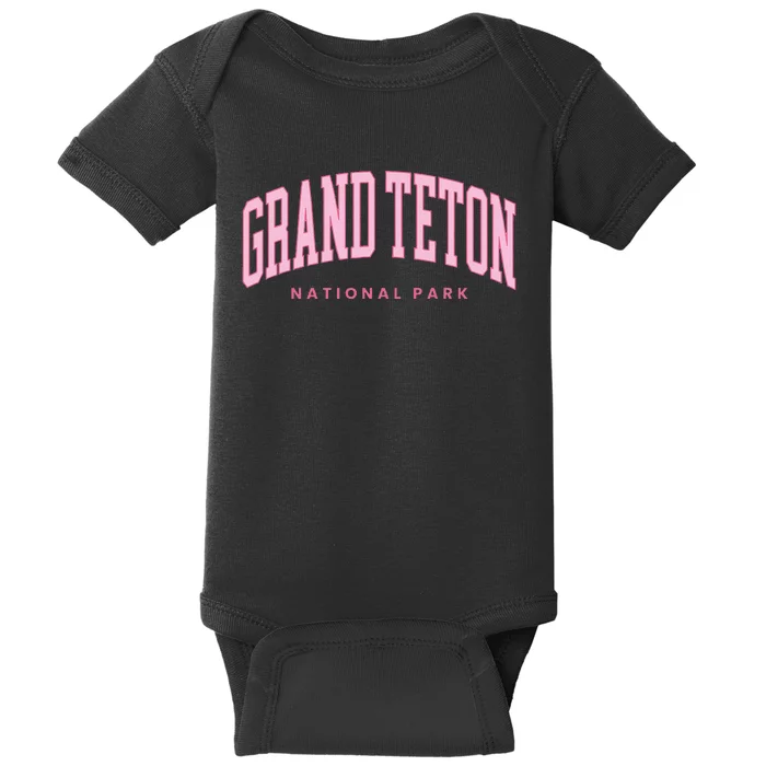 Grand Teton National Park Wyoming Preppy Throwback Baby Bodysuit