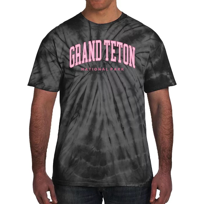 Grand Teton National Park Wyoming Preppy Throwback Tie-Dye T-Shirt