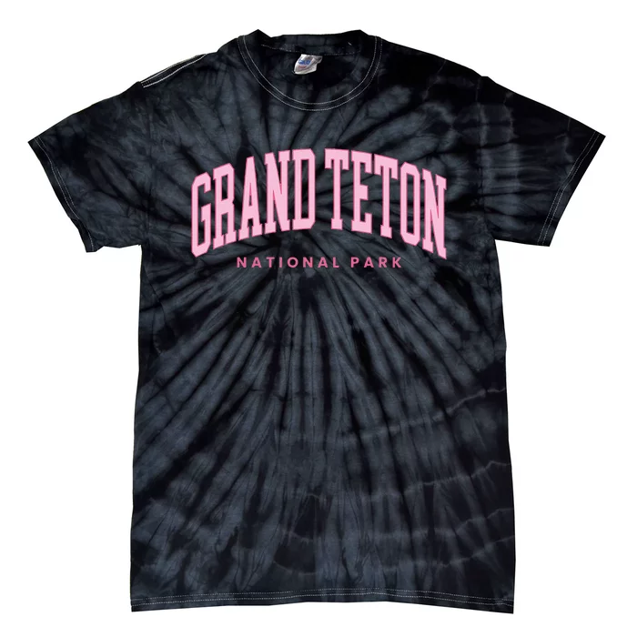 Grand Teton National Park Wyoming Preppy Throwback Tie-Dye T-Shirt