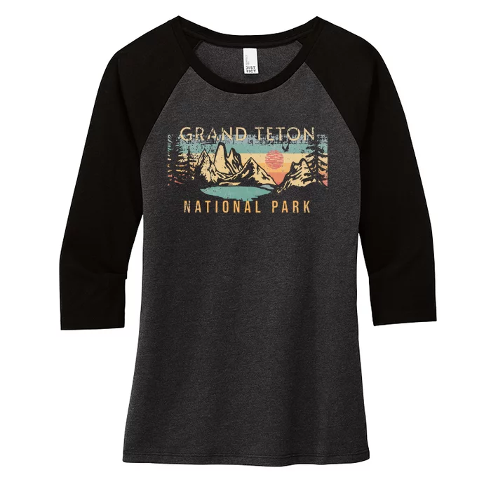 Grand Teton National Park Women's Tri-Blend 3/4-Sleeve Raglan Shirt