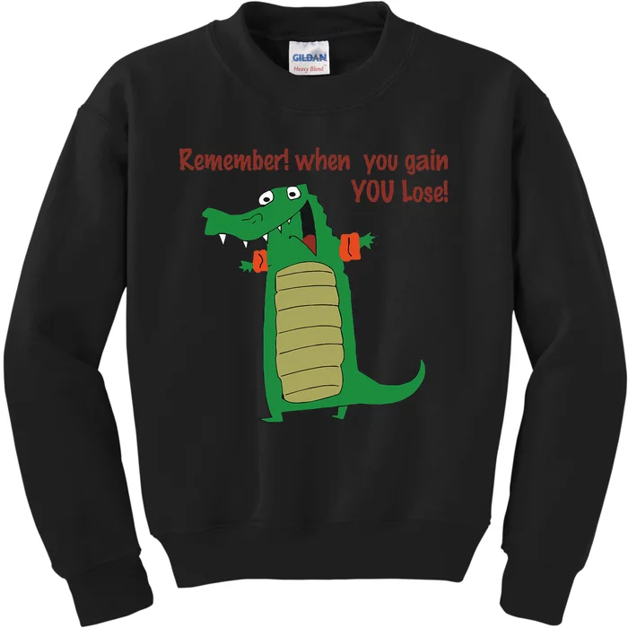 Gary The No Gain Gator Kids Sweatshirt