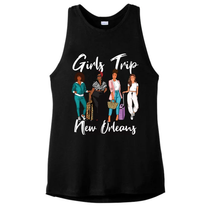 Girl Trip New Orleans For Melanin Afro Black Vacation Women Ladies Tri-Blend Wicking Tank