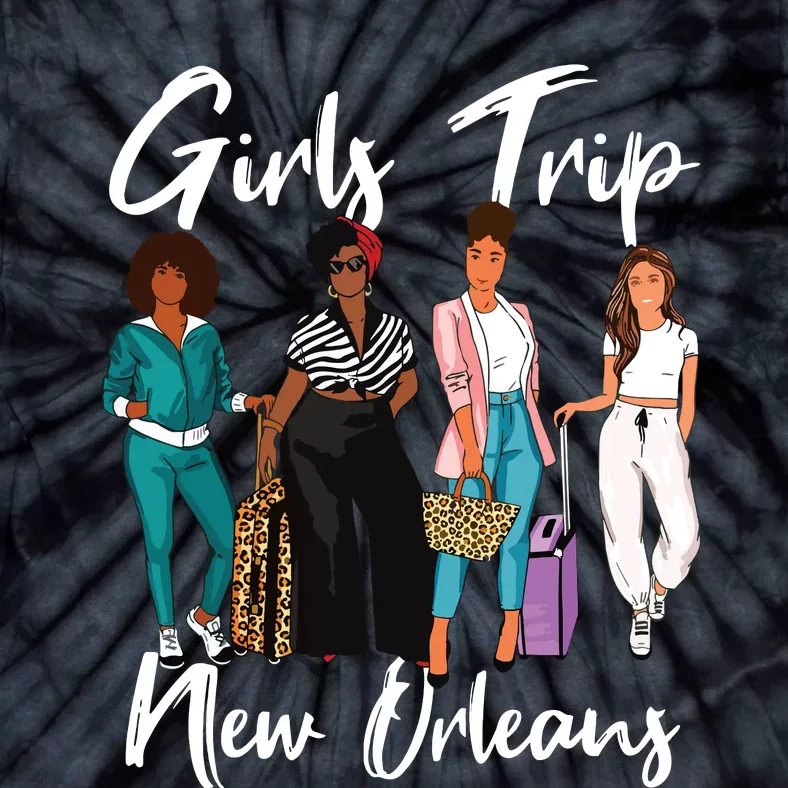 Girl Trip New Orleans For Melanin Afro Black Vacation Women Tie-Dye T-Shirt