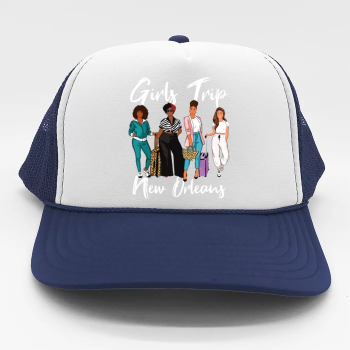 Girl Trip New Orleans For Melanin Afro Black Vacation Women Trucker Hat