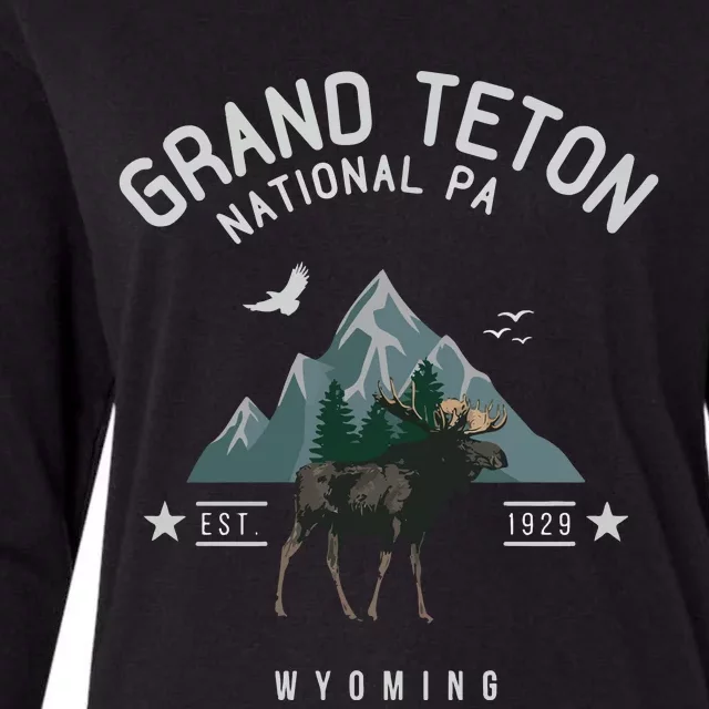 Grand Teton National Park Womens Cotton Relaxed Long Sleeve T-Shirt